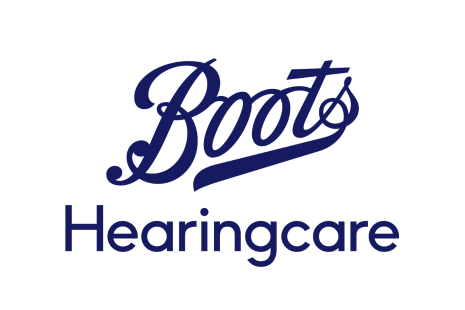 Blue and white logo reading 'Boots Hearingcare'