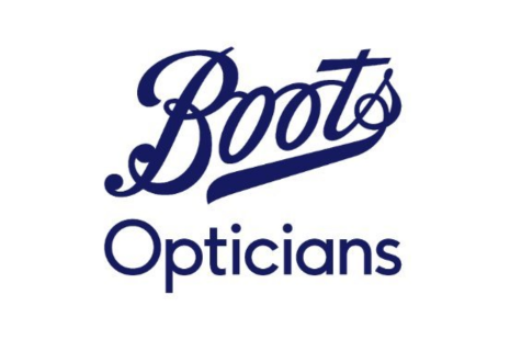 Blue and white logo reading 'Boots Opticians'