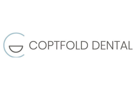 Logo for Coptfold Dental, with an outline of a smiling face