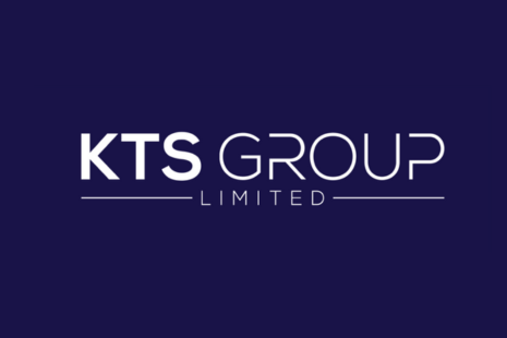 Logo for KTS Group Limited with white text on dark blue background.