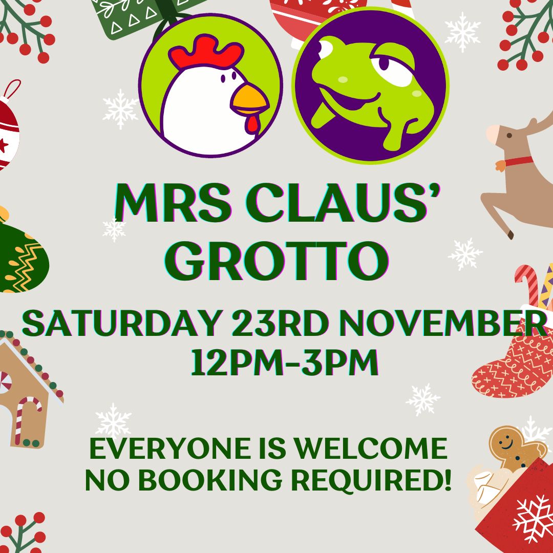 Image for Mrs Claus' Grotto at Chicken & Frog Bookshop Saturday 23rd November 12pm - 3pm.  EVERYONE IS WELCOME NO BOOKING REQUIRED!