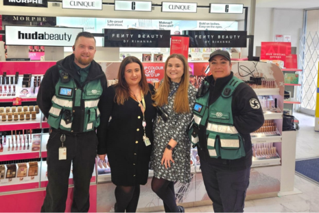 Image showing Brentwood Connected Town Rangers Chelsie and Luke with Grace and Sarah from Boots in Brentwood High Street