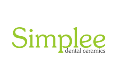 Logo for Simplee Dental Ceramics, in light green and grey with a white background.