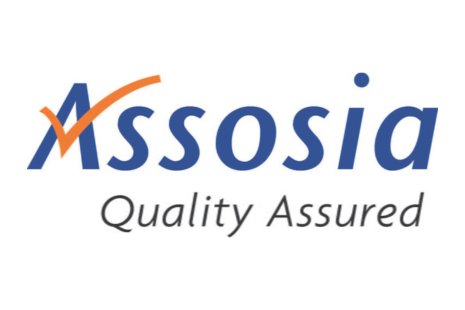 Logo for Assosia - blue text with a red tick across the A.  'Quality assured' written underneath