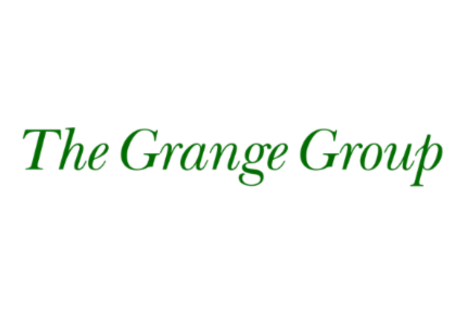 Logo for The Grange Group with dark green text on a white background.