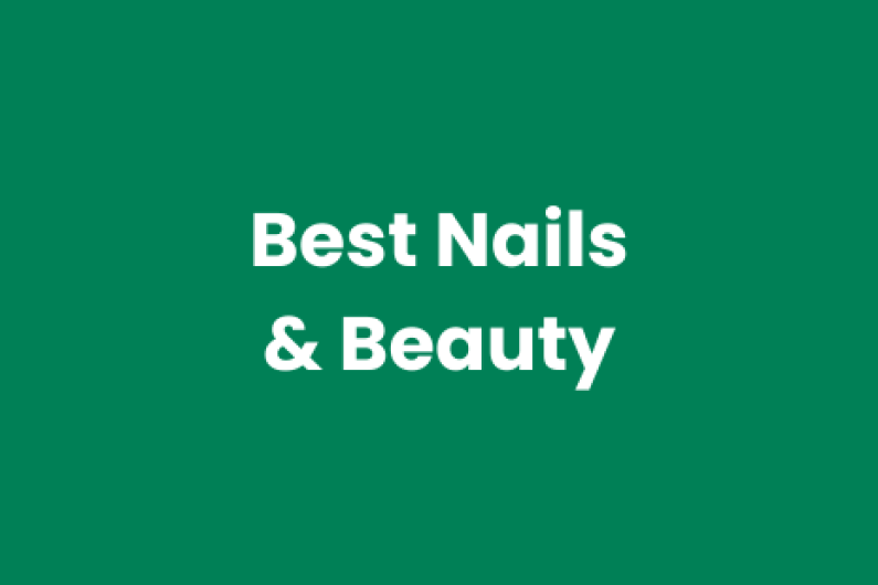 White text on green background reads 'Best Nails & Beauty'