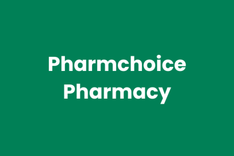 White text on green background reads 'Pharmchoice Pharmacy'