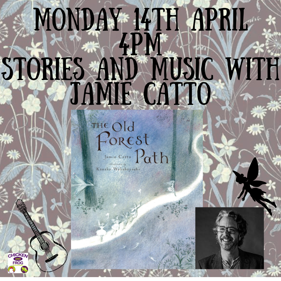 Image promoting an author event with Jamie Catto at Chicken & Frog Bookshop on Monday 14 April 2025